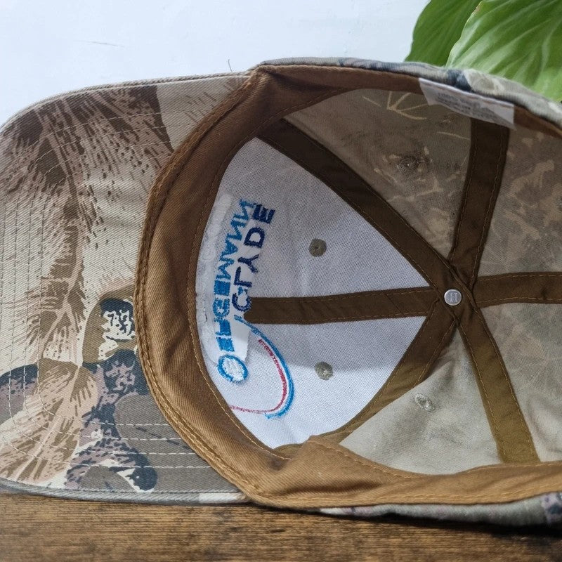 Vintage American Baseball Hat Snapback cap one size khaki brown realtree clyde power group