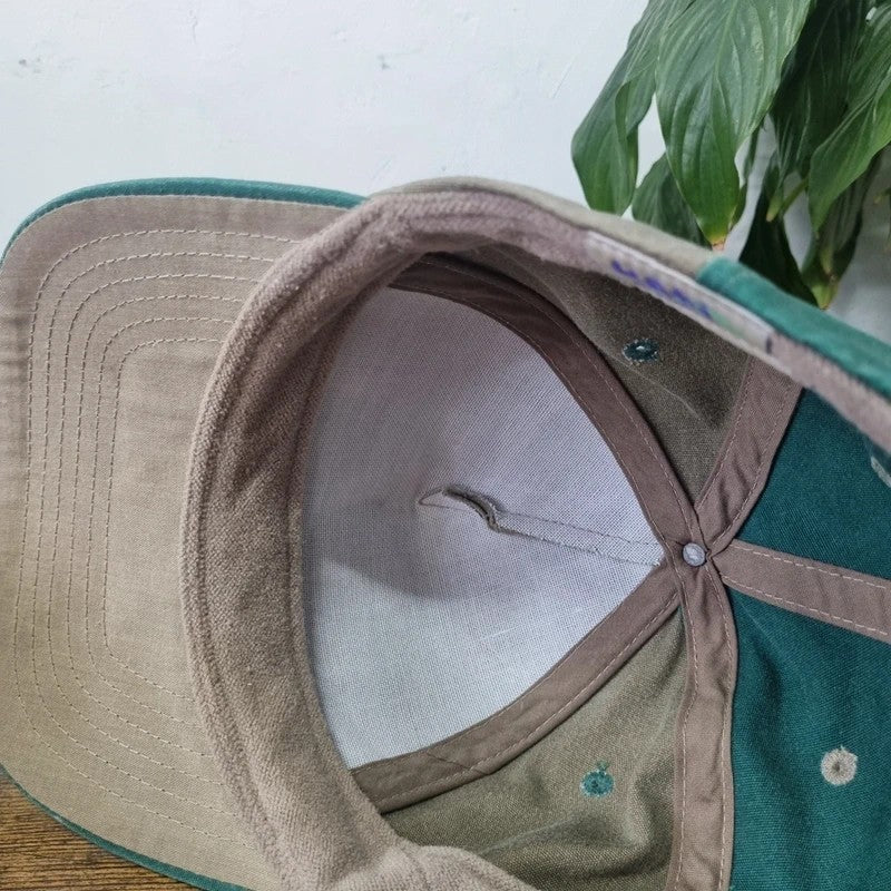 Vintage American Baseball Hat Snapback cap one size adjustable khaki green flroence