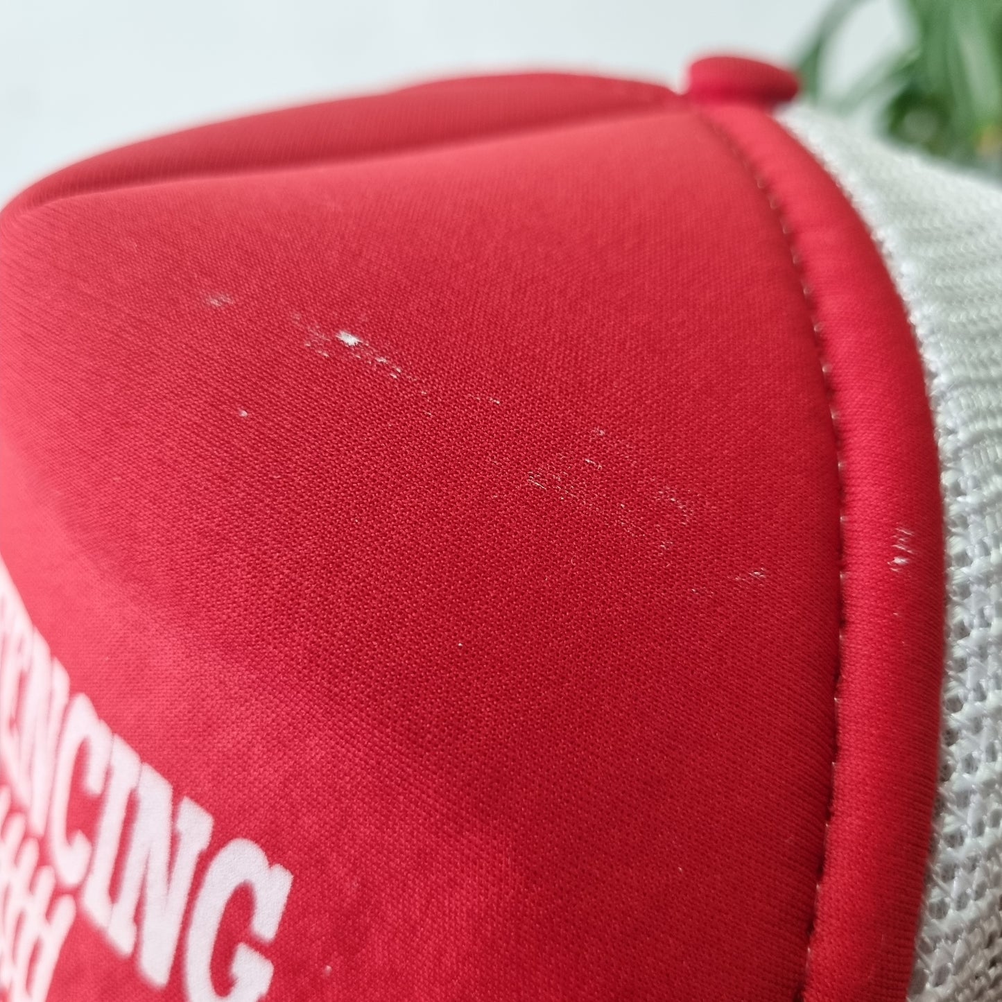 Vintage American Trucker Hat Snapback cap one size red white Frazer Fencing