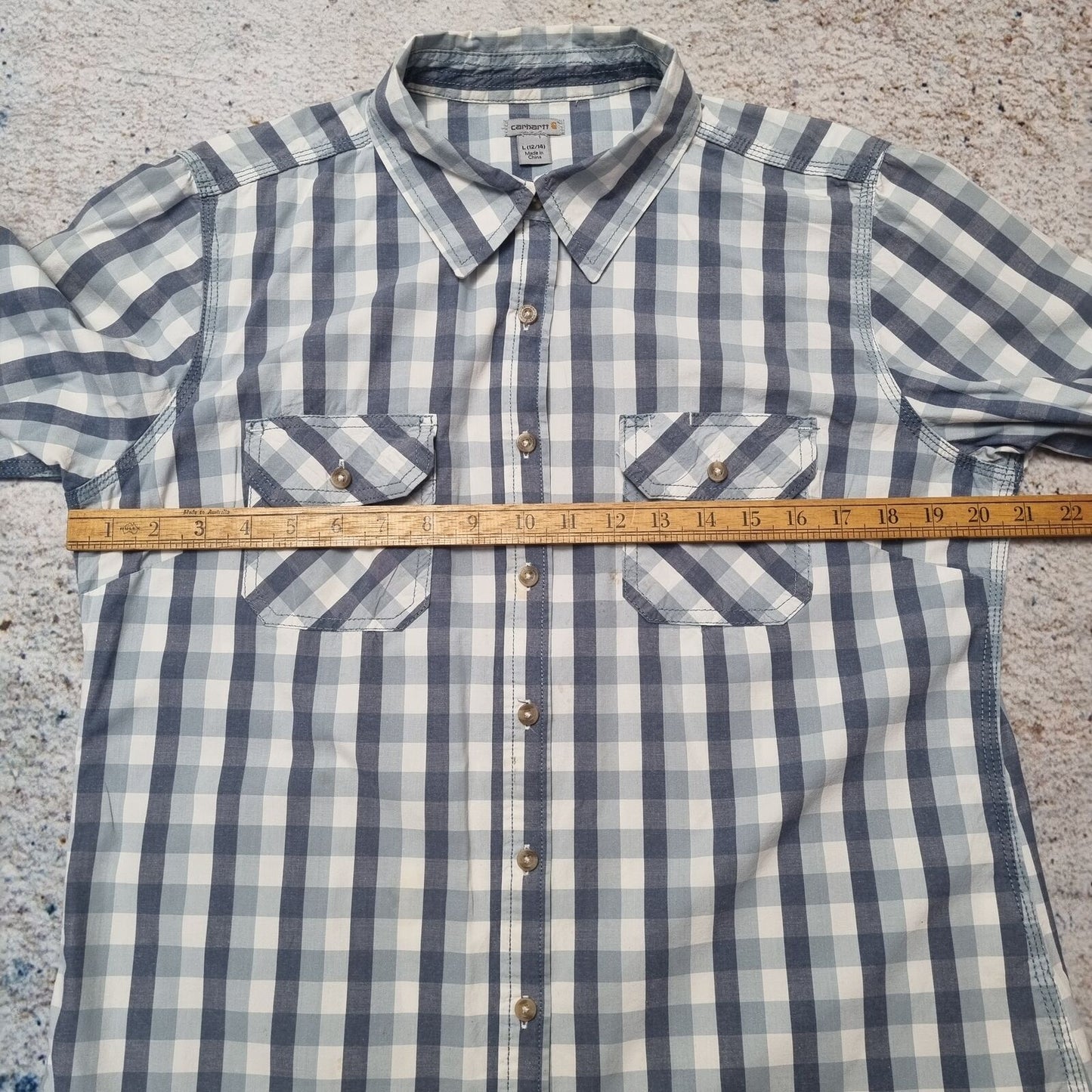 Carhartt SHIRT 3/4 SLEEVE WOMENS CHECK - Blue - Size L