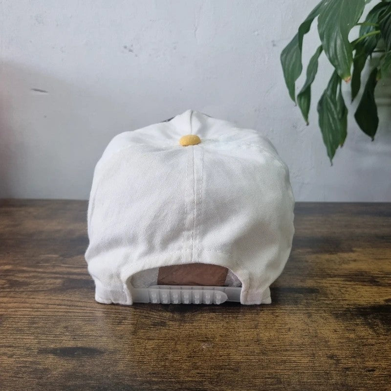 Vintage American Trucker Hat Snapback cap one size white yellow cozumel island mexico