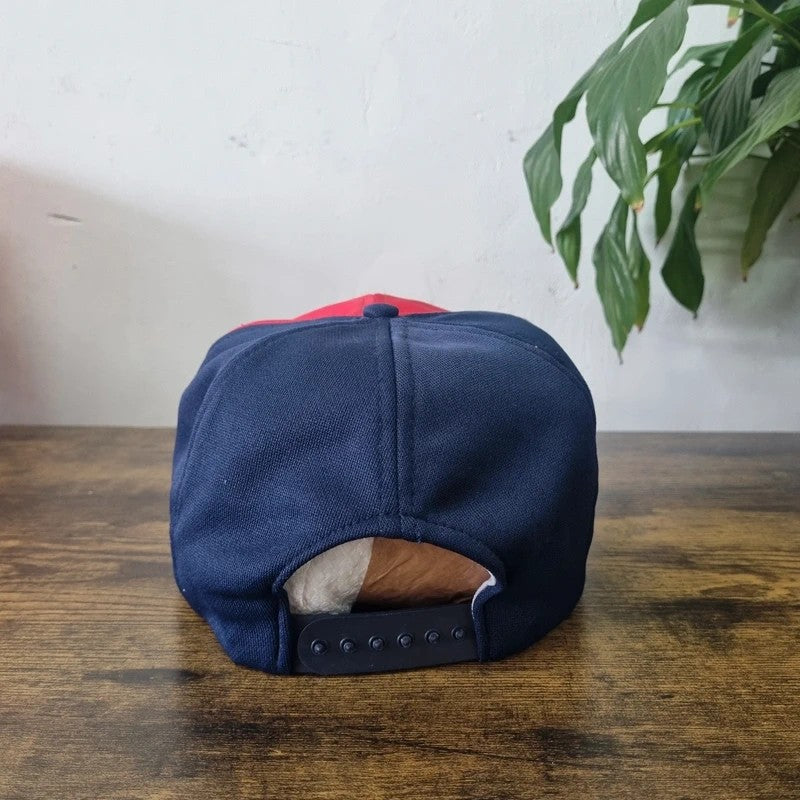 Vintage Alton Towers Trucker Hat Snapback cap one size adjustable navy red