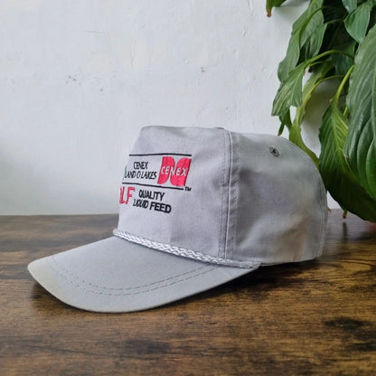 Vintage American Trucker Hat Snapback cap one size adjustable grey farming feed