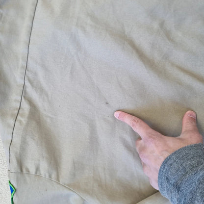 Vintage Dickies Boxy Fit Cropped Shirt Long Sleeve XXL plain Beige Button Up Skater Y2K Surf