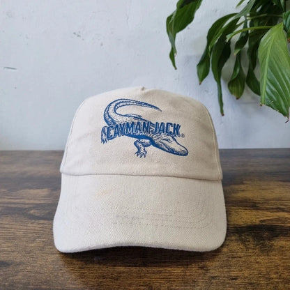 Vintage American Baseball Hat Snapback cap one size cream cayman jacket crocodile