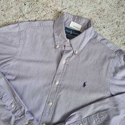 Ralph Lauren OXFORD SHIRT CUSTOM FIT DRESS SHIRT PLAIN - Purple - Size 15