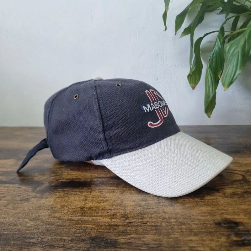 Vintage American baseball Hat Snapback cap one size adjustable navy grey jd masonry