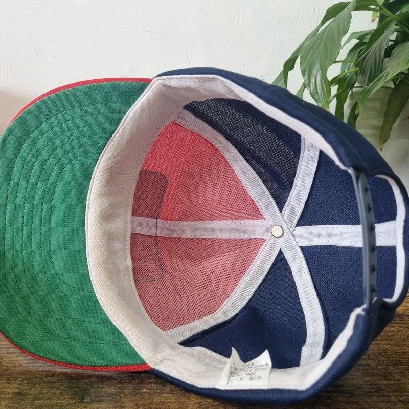 Vintage Alton Towers Trucker Hat Snapback cap one size adjustable navy red
