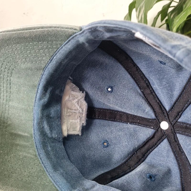 Vintage American Baseball Hat Snapback cap one size adjustable blue green elctro motive