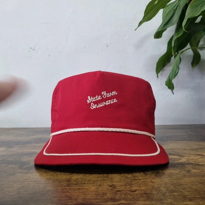 Vintage American Trucker Hat Snapback cap one size adjustable red state farm insurance
