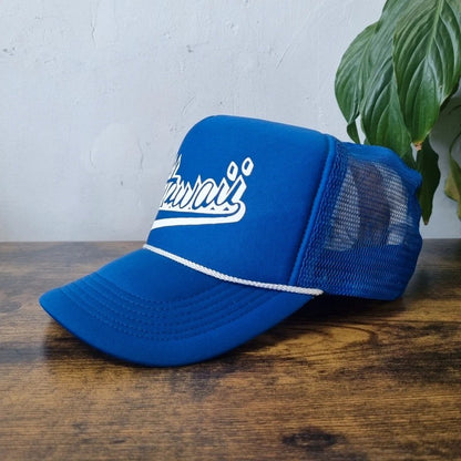 Vintage American Trucker Hat Snapback cap one size adjustable blue Hawaii