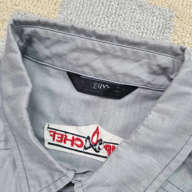 Vintage Arc'teryx Boxy Fit Cropped Shirt Short Sleeve Medium plain grey silver Button Up Skater