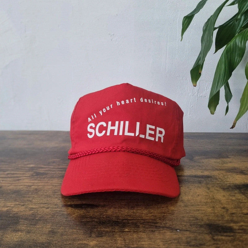 Vintage American Trucker Hat Snapback cap one size adjustable red schiller