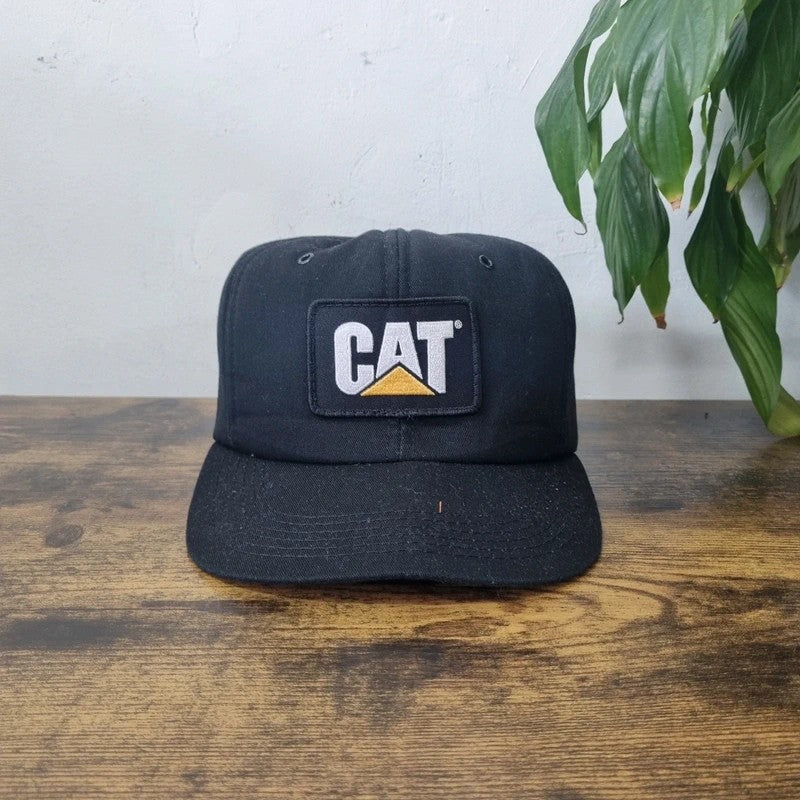 Vintage American Trucker Hat Snapback cap one size adjustable CAT black