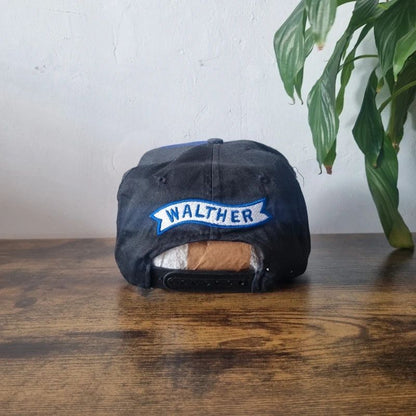 Vintage American Baseball Hat Snapback cap one size adjustable blue black walther firearms