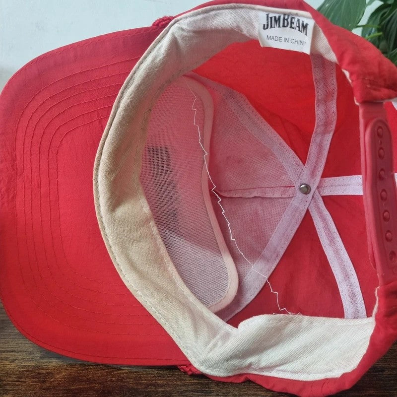 Vintage American Trucker Hat Snapback cap one size red Jim Beam promo