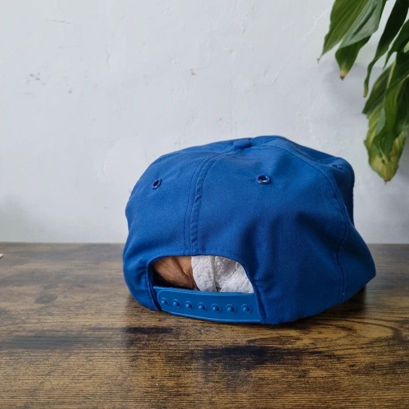 Vintage American Trucker Hat Snapback cap one size adjustable blue graybar