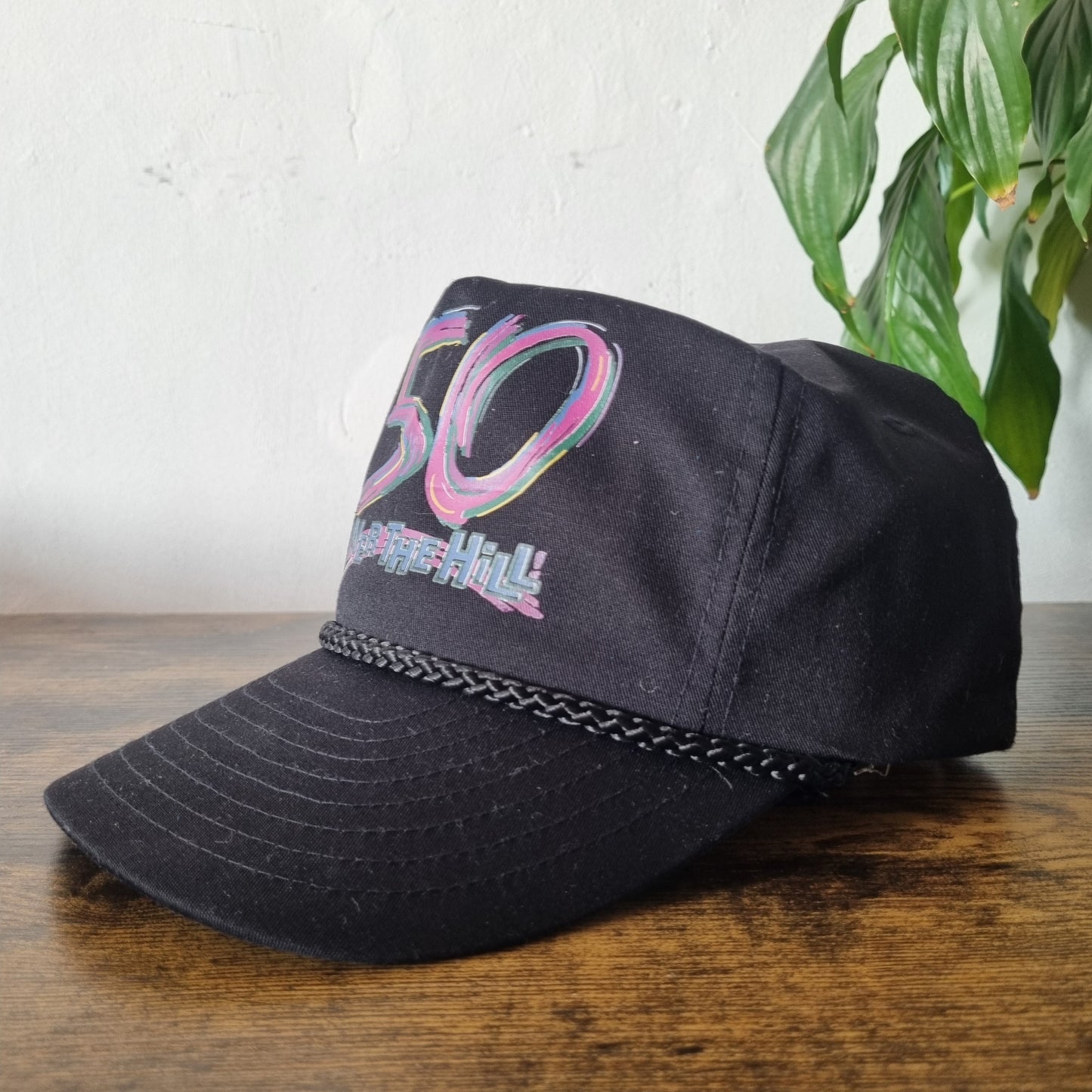 Vintage American Trucker Hat Snapback cap one size adjustable Black 50 over the