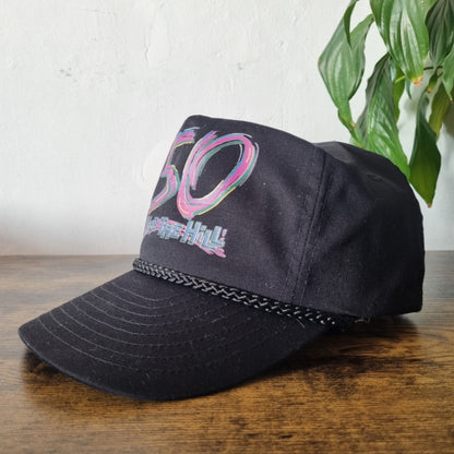 Vintage American Trucker Hat Snapback cap one size adjustable Black 50 over the