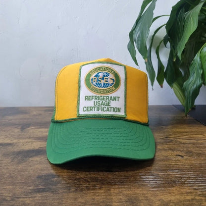 Vintage American Trucker Hat Snapback cap one size green yellow RSES Educational Foundation
