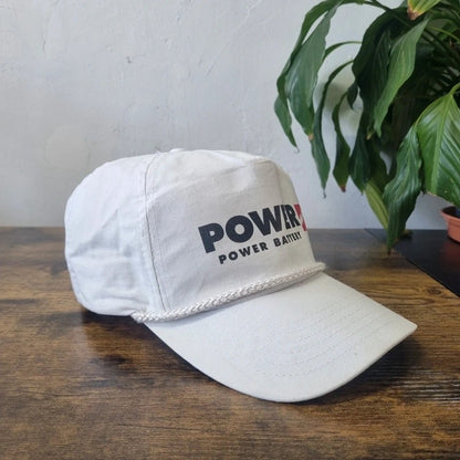 Vintage American Trucker Hat Snapback cap one size adjustable white power battery