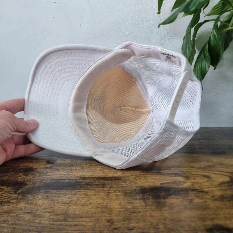 Vintage American Trucker Hat Snapback cap one size adjustable white plane spruce goose