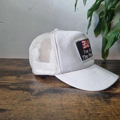 Vintage American Trucker Hat Snapback cap one size adjustable Yoshimura ive got the power white