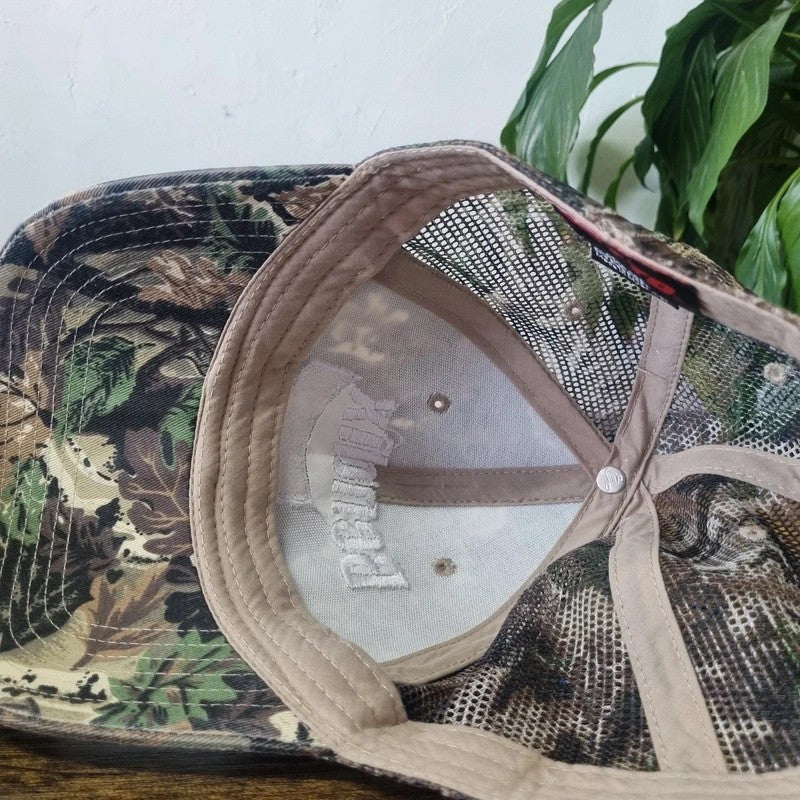Vintage American Baseball Hat Snapback cap one size adjustable khaki green realtree camo Bendix