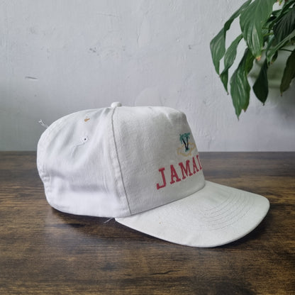 Vintage American Baseball Hat Snapback cap one size adjustable Jamaica white