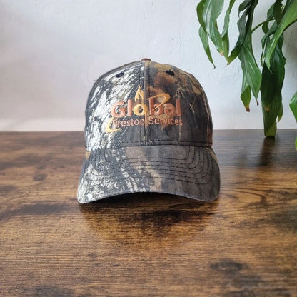 Vintage American baseball Snapback cap one size adjustable khaki brown firestop real tree