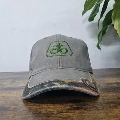 Vintage American Baseball Hat Snapback cap one size adjustable grey realtree pioneer seeds