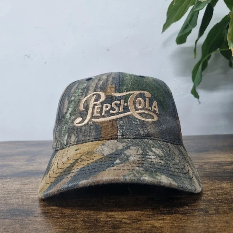 Vintage American Baseball Hat Snapback cap one size adjustable realtree camo Pesi Cola