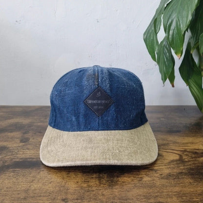 Vintage American denim Baseball Hat Snapback cap one size adjustable Streetamma blue beige