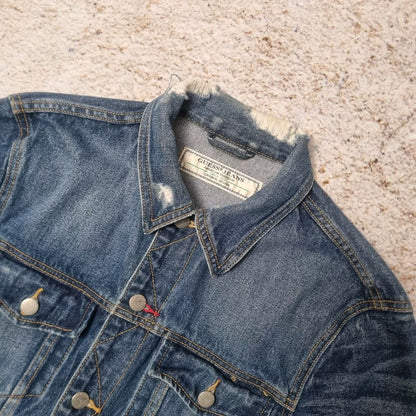 GUESS ORIGINALS 90s Denim Jacket (MCM Embroidered Patch) Small Blue