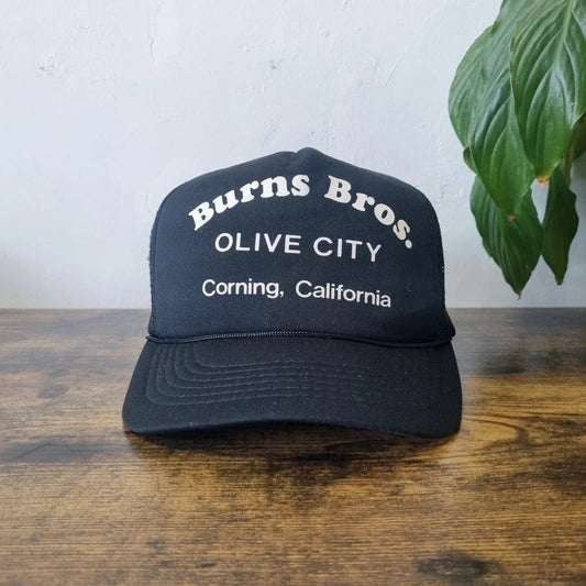 Vintage American Trucker Hat Snapback cap one size adjustable black Burns Bros