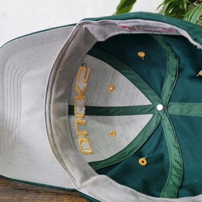 Vintage American Baseball Hat Snapback cap one size adjustable Ducks Green