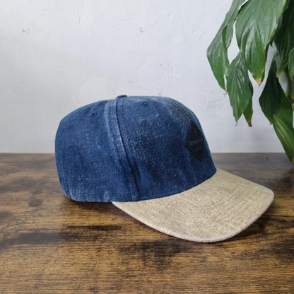 Vintage American denim Baseball Hat Snapback cap one size adjustable Streetamma blue beige