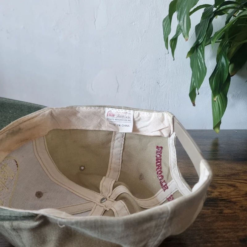 Vintage American baseball Hat Snapback cap one size adjustable the haskell faded khaki green