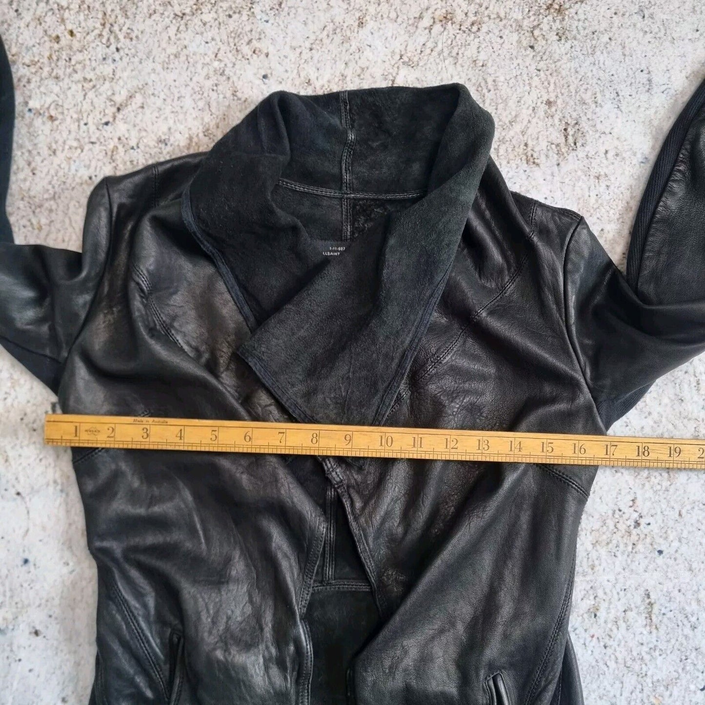 All Saints Leather Jacket Waterfall  Size 10 Womens Black