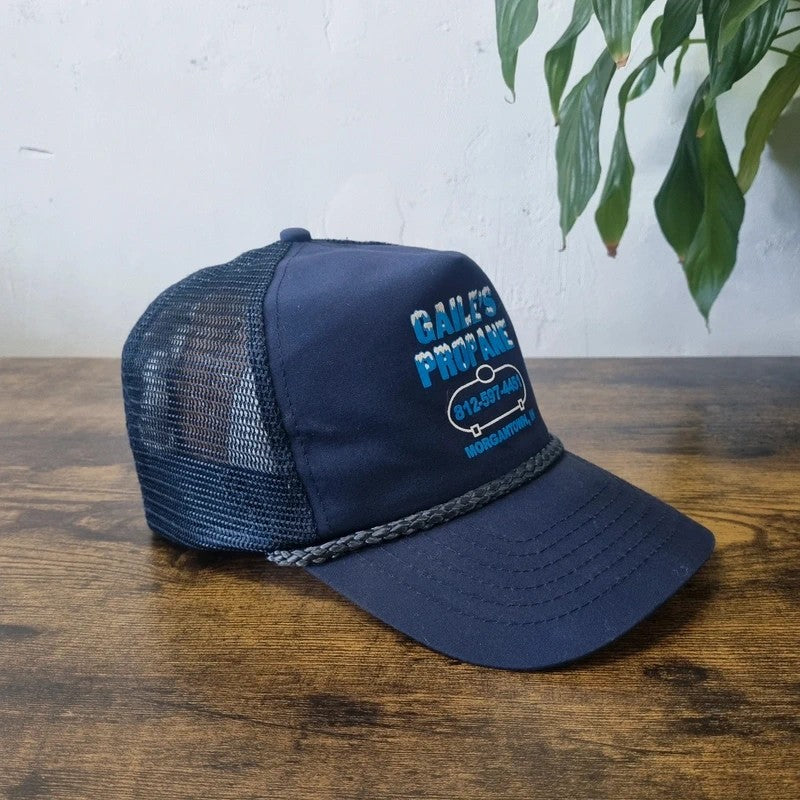 Vintage American Trucker Hat Snapback cap one size adjustable navy Gaile's propane