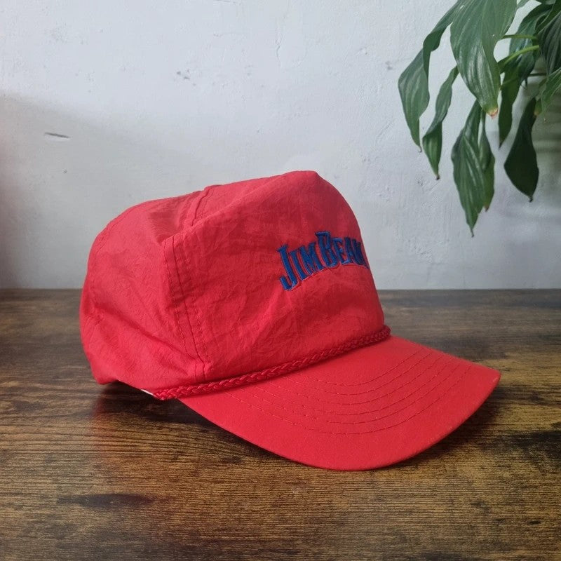 Vintage American Trucker Hat Snapback cap one size red Jim Beam promo