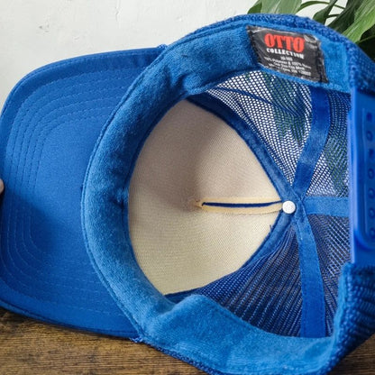 Vintage American Trucker Hat Snapback cap one size adjustable blue maui wave rider surf