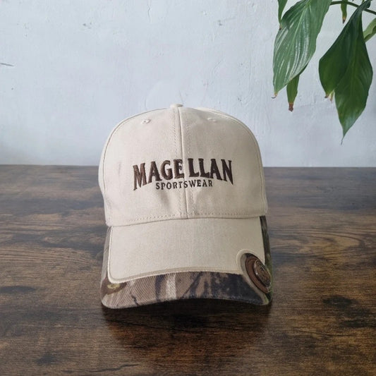 Vintage American Baseball Hat Snapback cap one size adjustable Magellan Sportswear beige brown