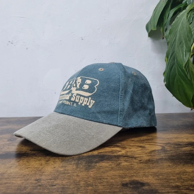 Vintage American Baseball Hat Snapback cap one size adjustable green livestock supply