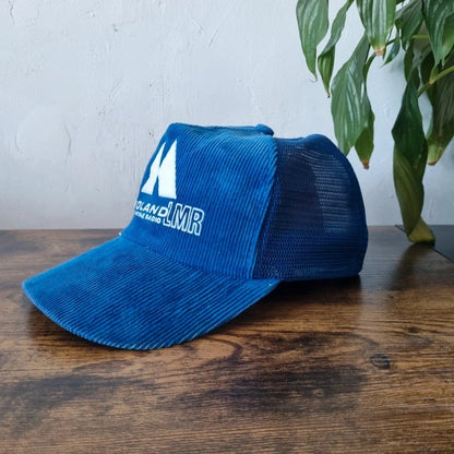 Vintage American Trucker Hat Snapback cap one size adjustable midland radio blue