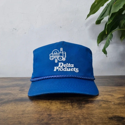 Vintage American Baseball Hat Snapback cap one size adjustable blue delta products