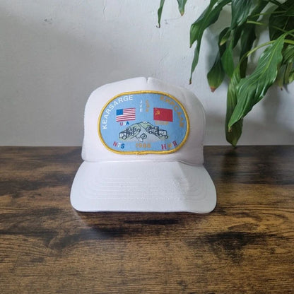 Vintage American Trucker Hat Snapback cap one size white 1988 Kearsarge National Test Site