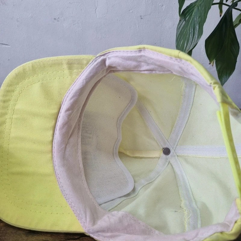 Vintage American Trucker Hat Snapback cap one size adjustable neon yellow beer garden