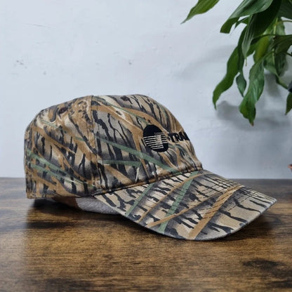Vintage American Baseball Hat Snapback cap one size adjustable beige black realtree camo trane