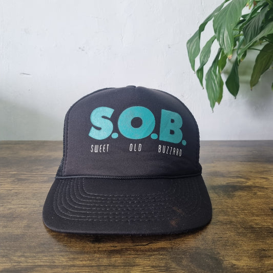 Vintage American Trucker Hat Snapback cap one size adjustable black
